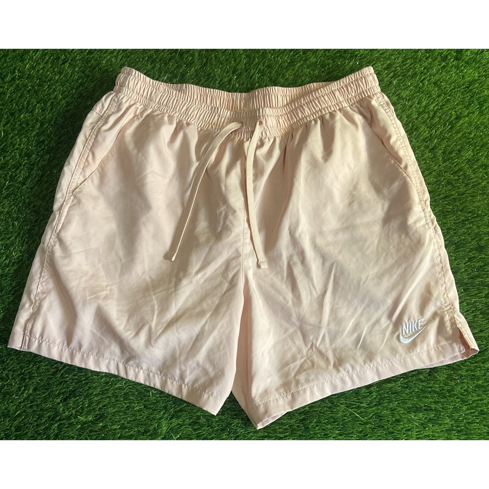 Nike Sportswear Pink Salmon Woven Flow Shorts Swim Mens Size Large EUC